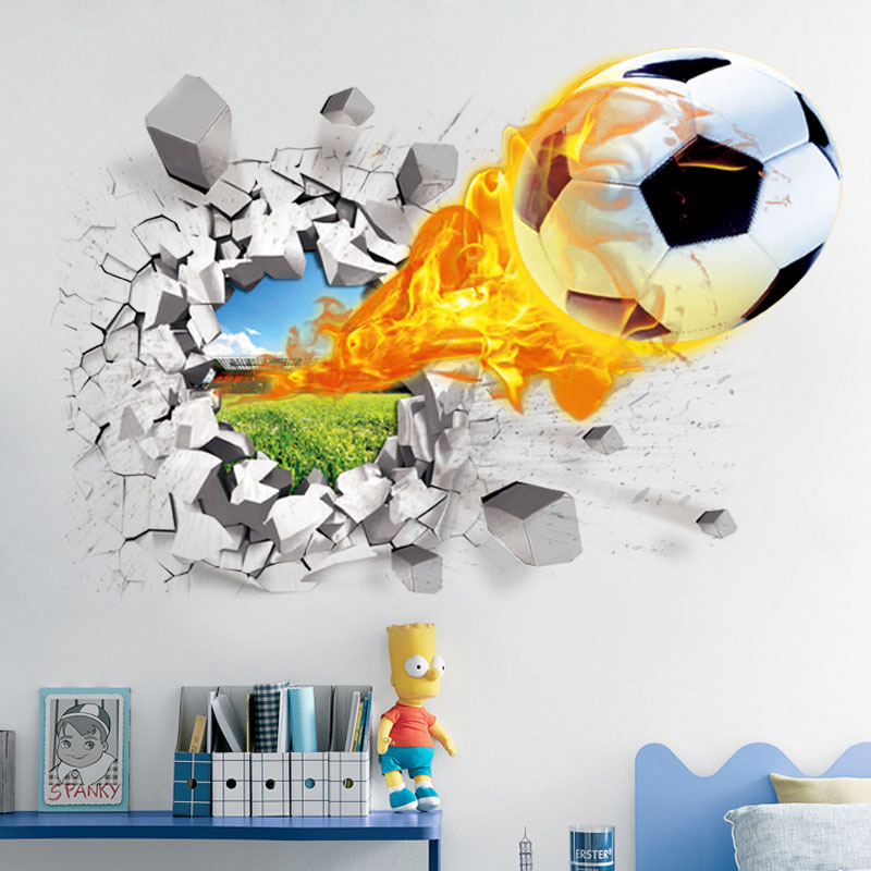Blister Plaster Sport - サッカーの壊れた3Dウォールステッカー,スポーツの装飾,壁画,家の装飾,ステッカー,壁紙