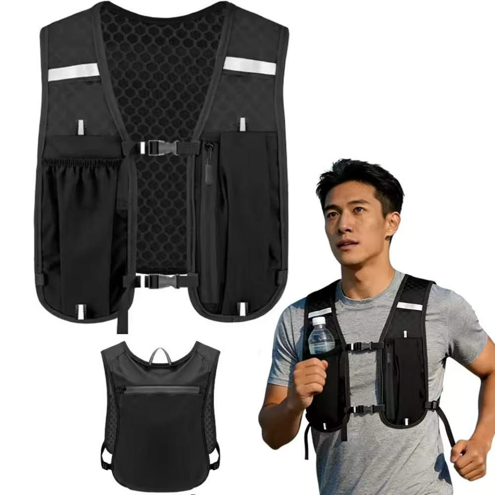 Running Gear For Marathon - ハイドレーションバックパックベスト ランニング用 男女兼用 軽量 ウォーターブラダーバッグ 通気性
