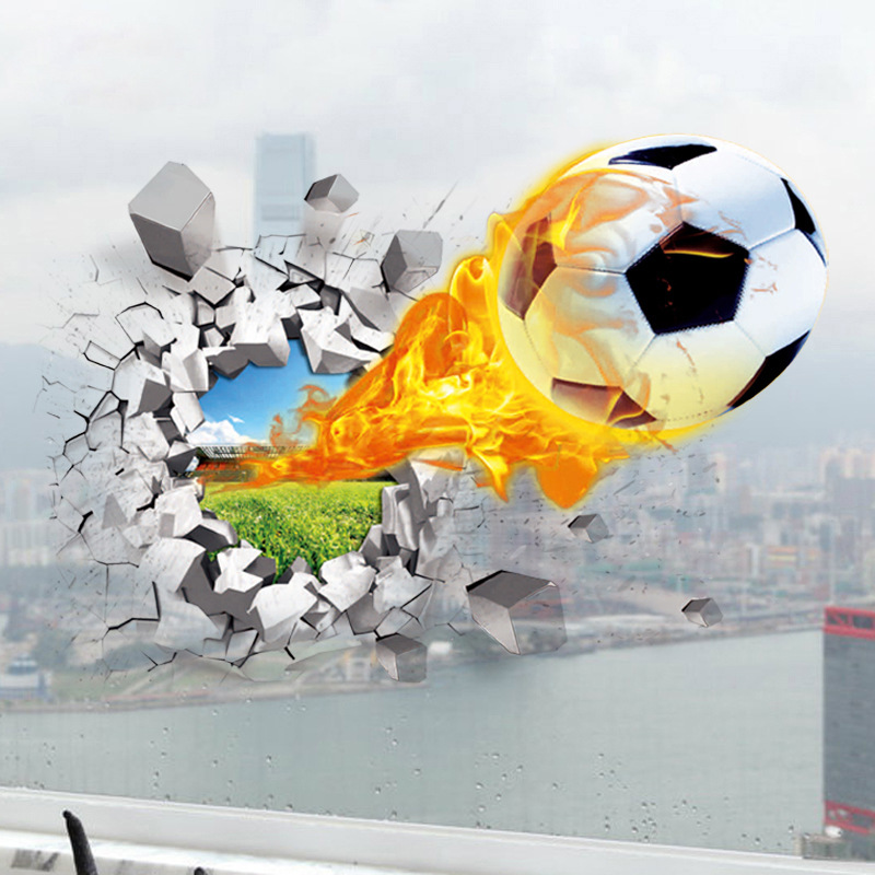 サッカーの壊れた3Dウォールステッカー,スポーツの装飾,壁画 - Blister Plaster Sport のレビューと価格