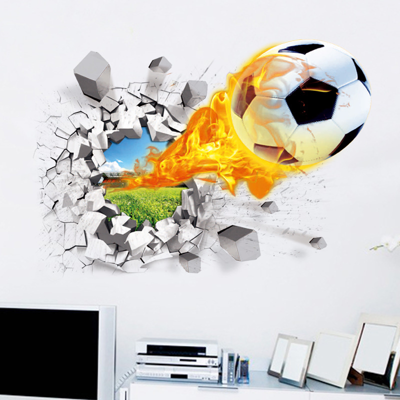 サッカーの壊れた3Dウォールステッカー,スポーツの装飾,壁画 - Blister Plaster Sport のレビューと価格