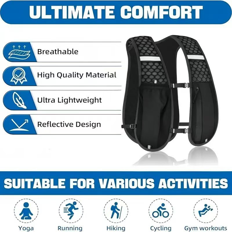 ハイドレーションバックパックベスト ランニング用 男女兼用  - Running Gear For Marathon のレビューと価格